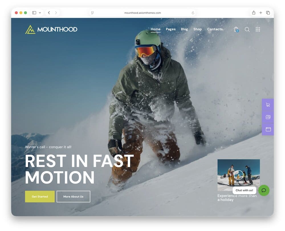 mounthood ski snowboard wordpress theme