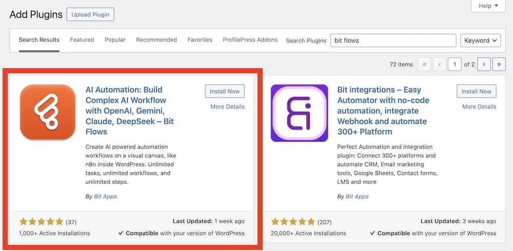 my experience with the bit flow plugin