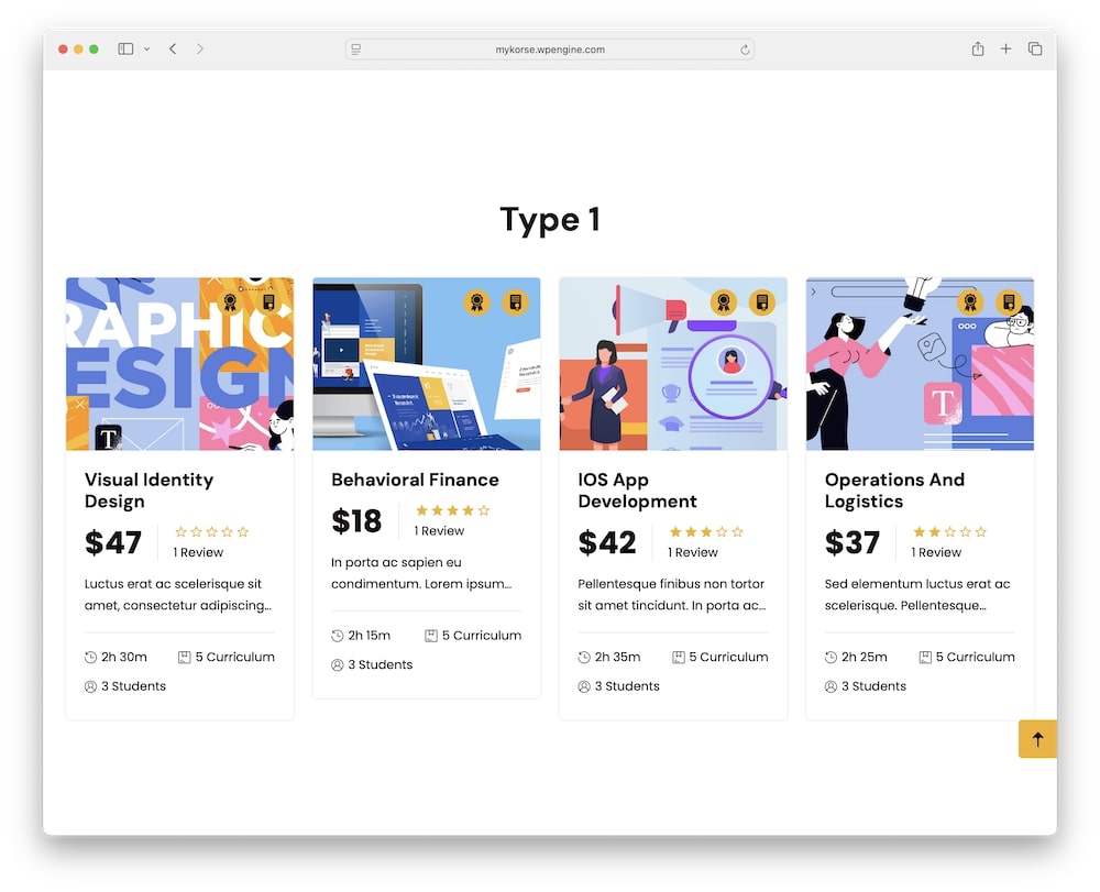 mykorse wordpress theme lms module