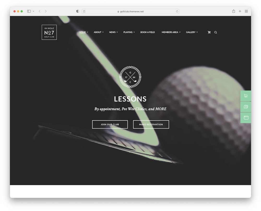 n7 wordpress golf event theme