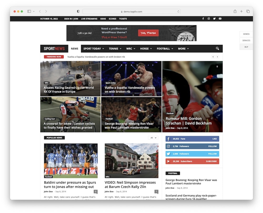 newsmag fitness news wordpress theme