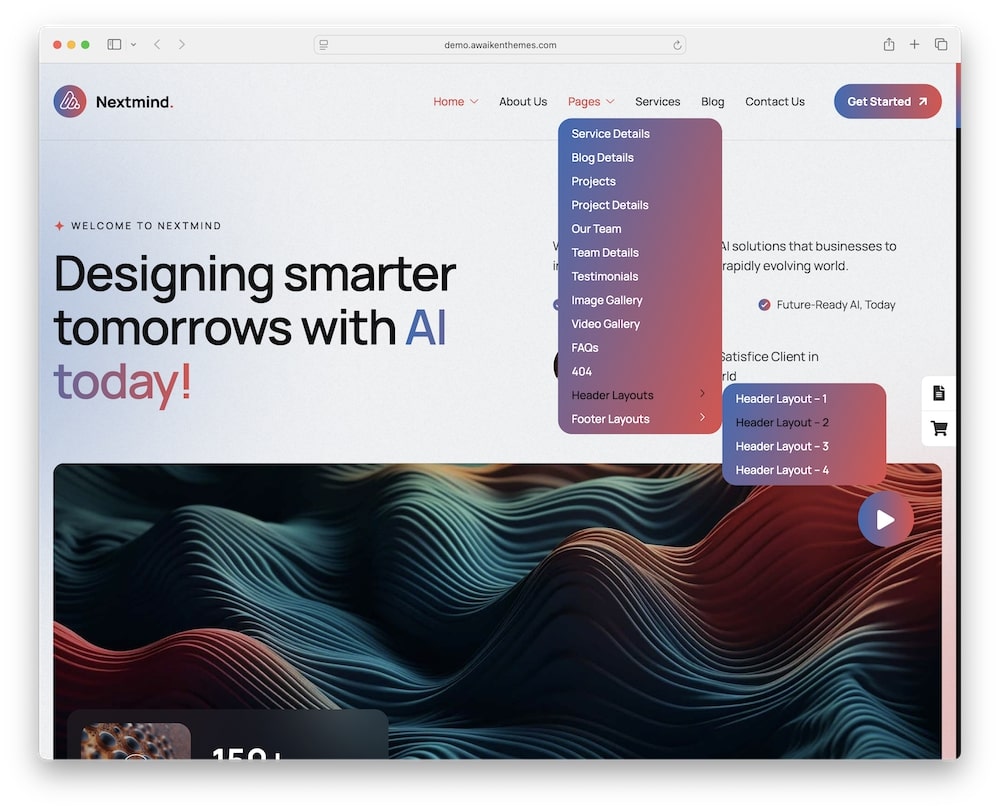 nextmind wordpress theme header builder