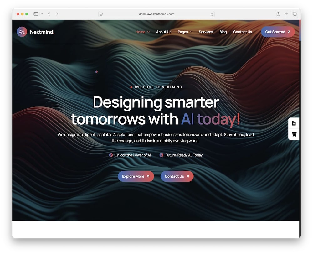 nextmind wordpress theme one click demo import