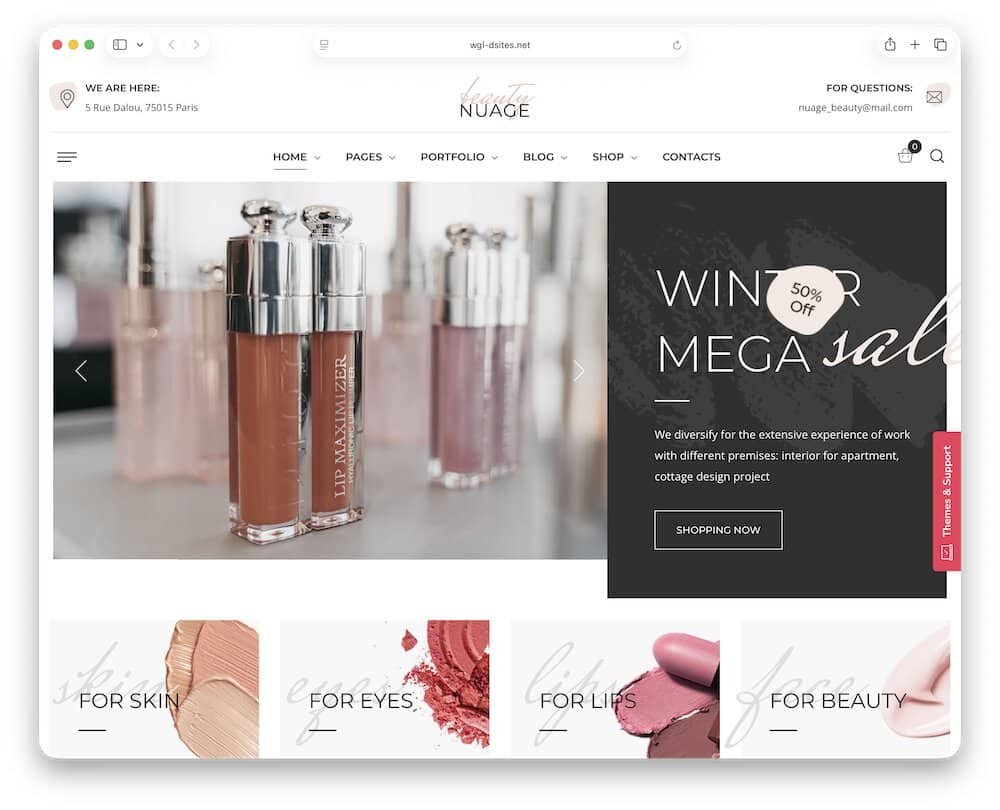 nuage perfume store wordpress theme