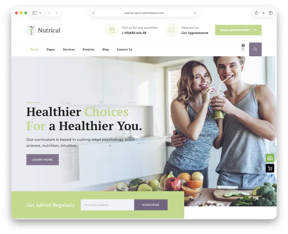 nutrical dietitian wordpress theme