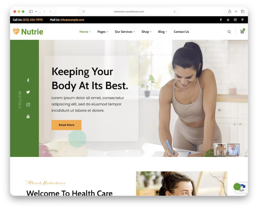 nutrie dietitian wordpress theme