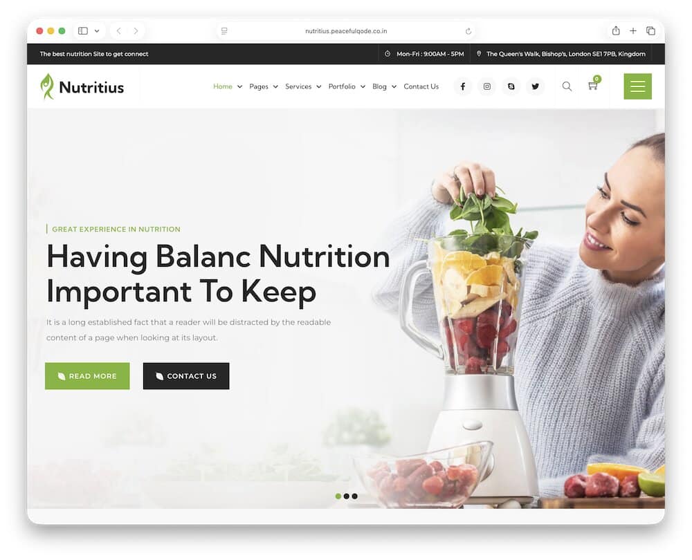 nutritius dietitian wordpress theme
