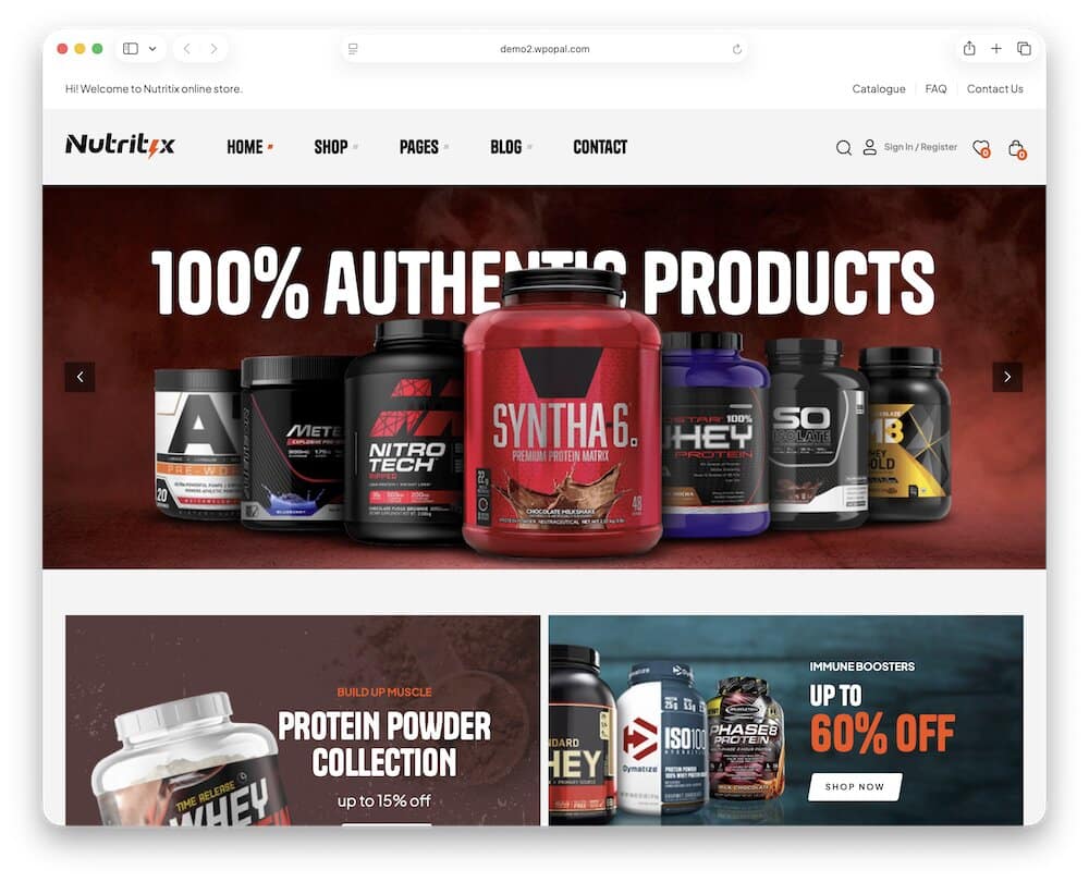 nutritix supplements wordpress theme