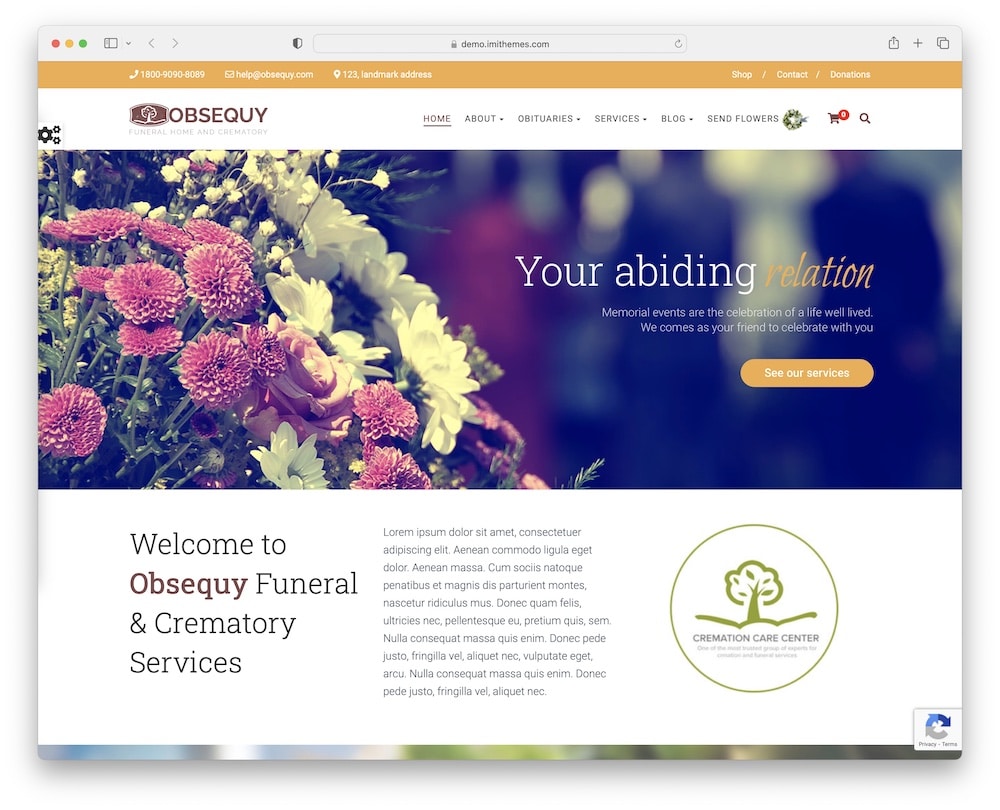 obsequy funeral home wordpress theme