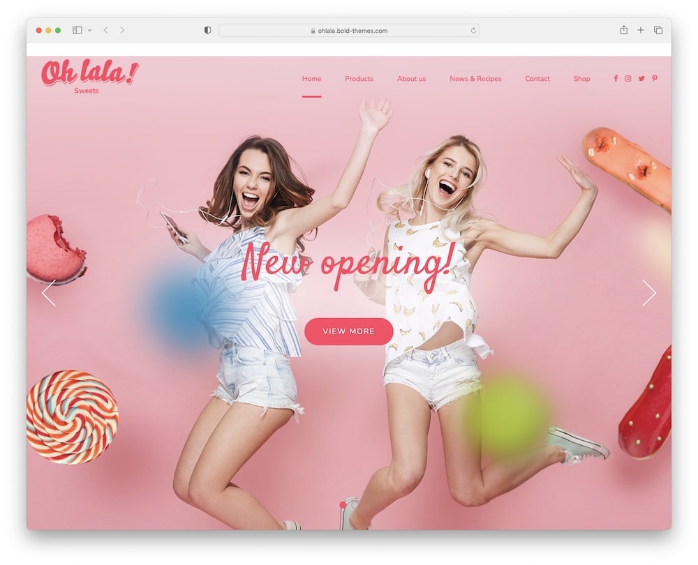 ohlala candy store wordpress theme