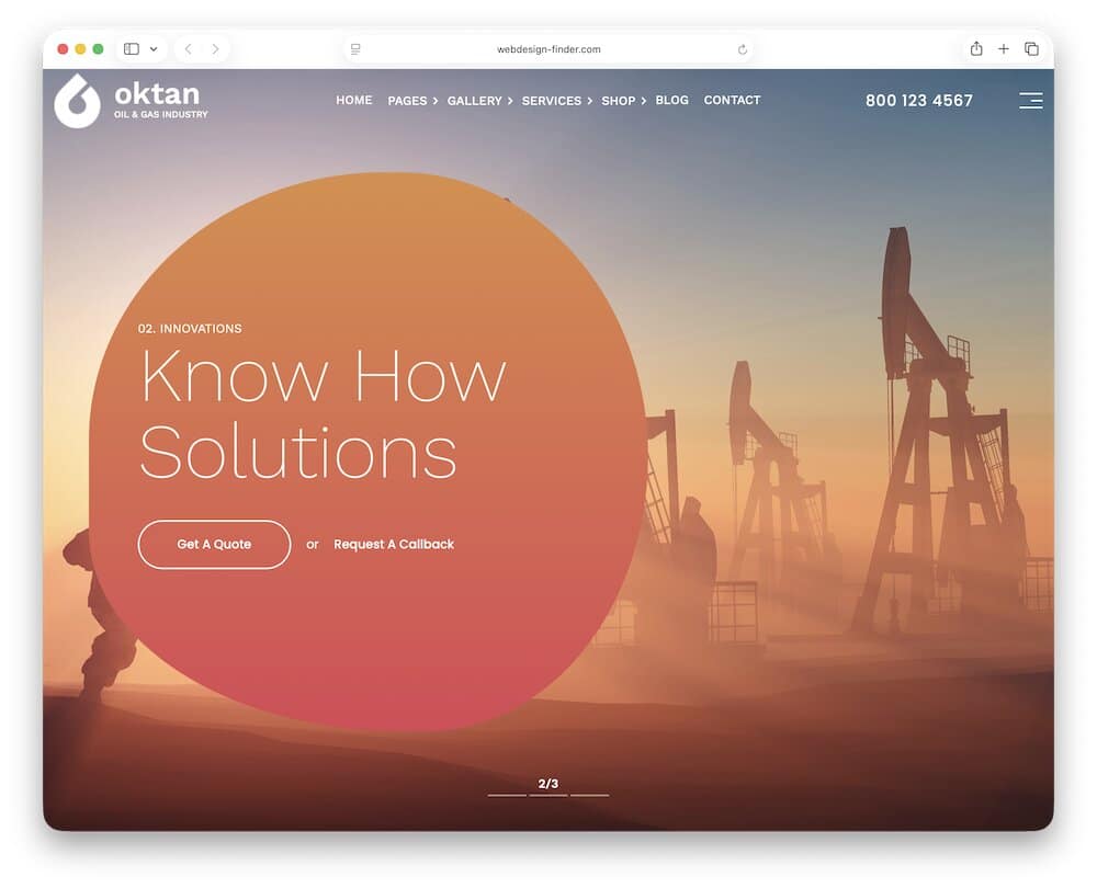 oktan oil gas wordpress theme