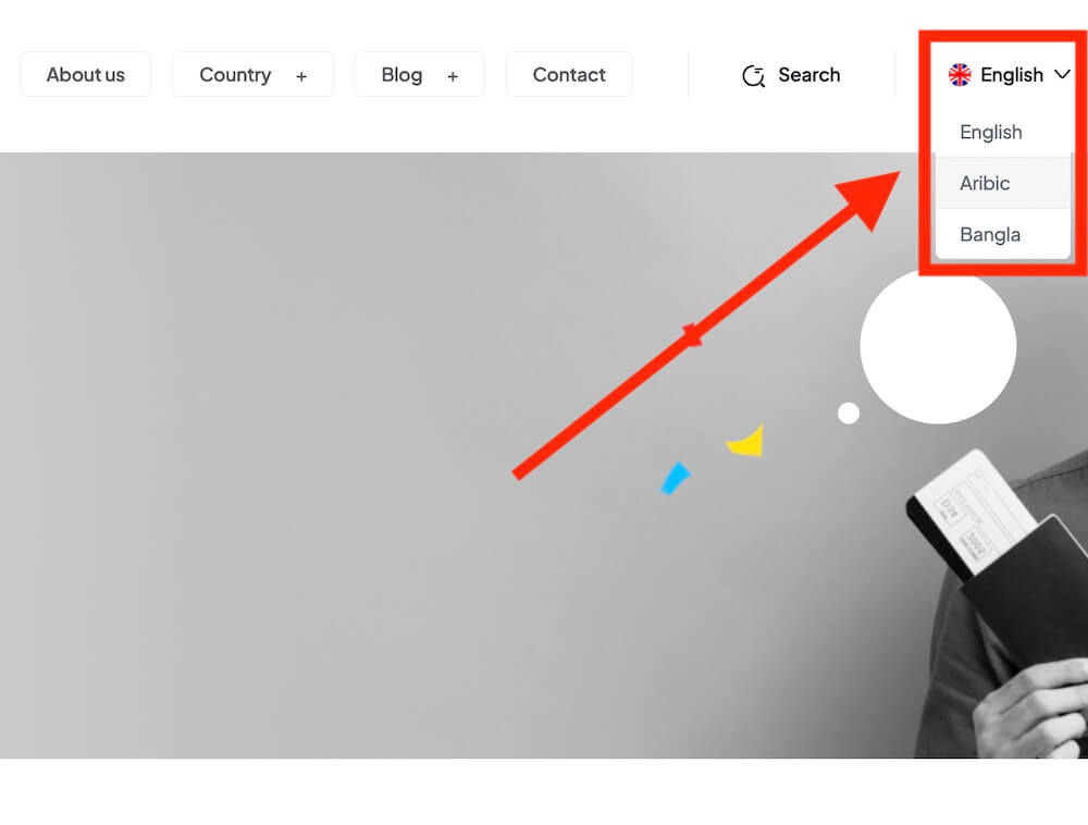 option to translate immigration wordpress themes