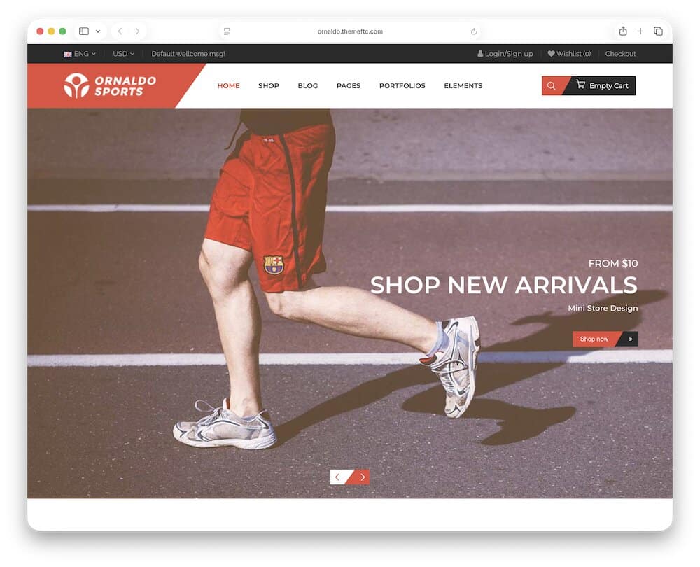 ornaldo sports store wordpress theme