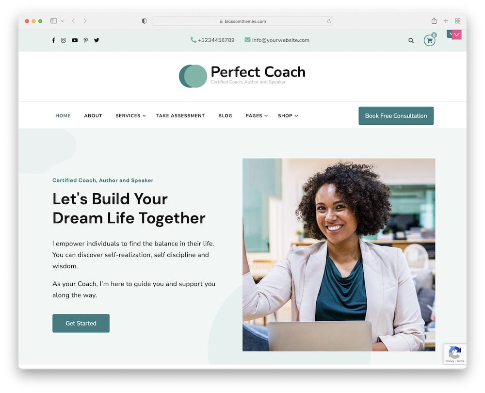 perfect coach free wordpress theme