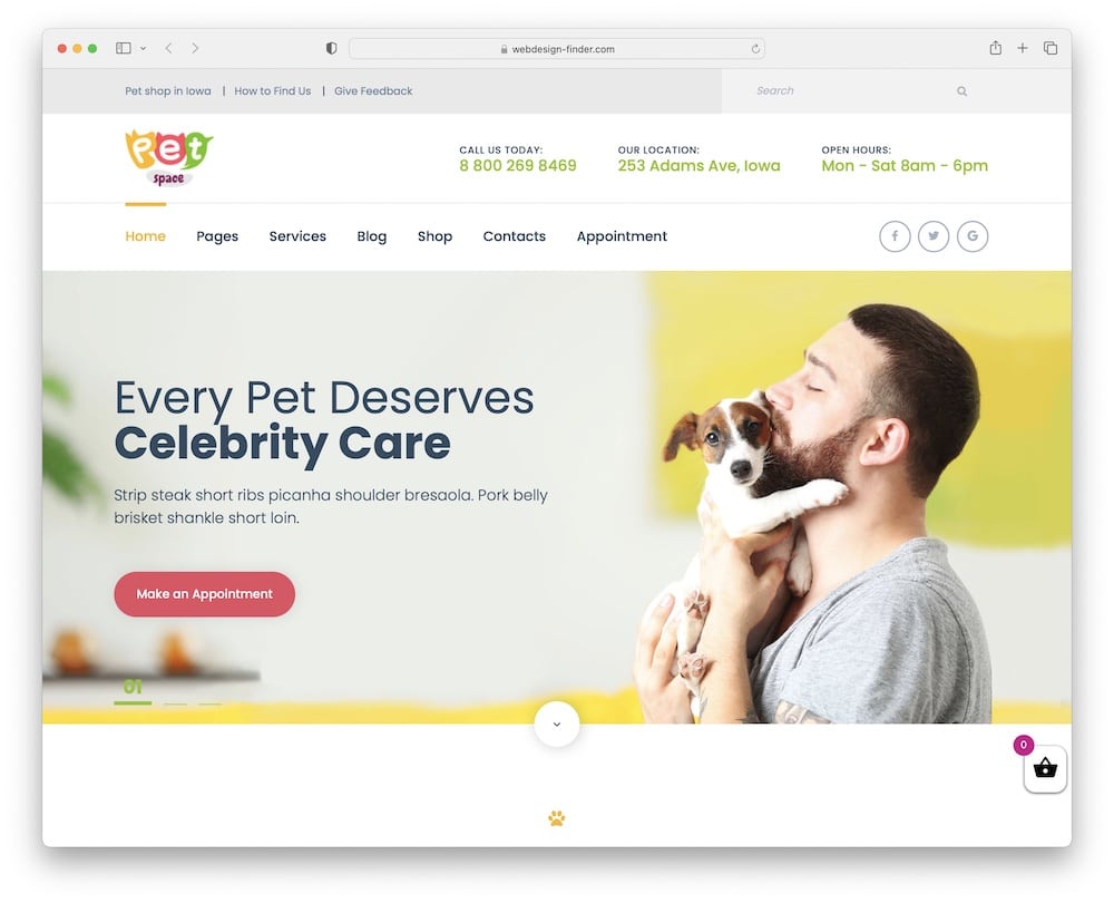 Petspace Animal Grooming Wordpress Theme 