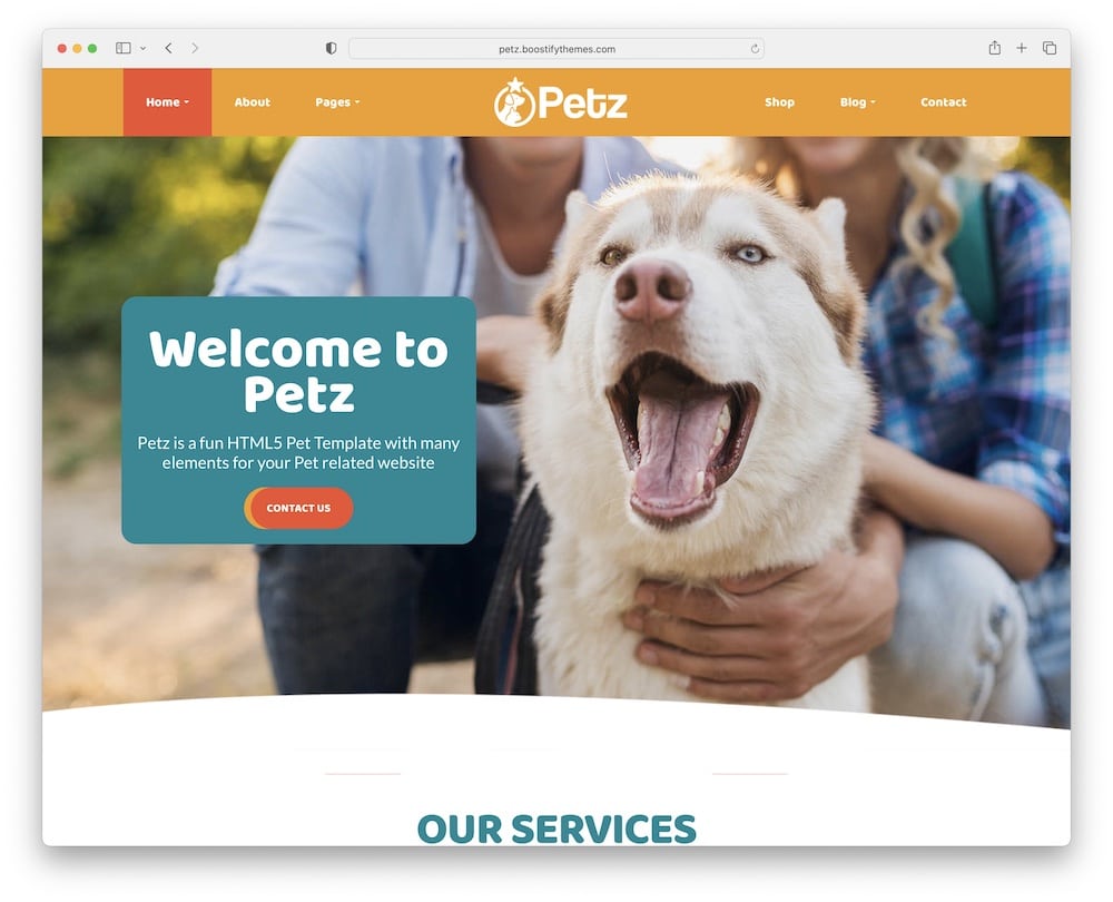 Petz Pet Grooming And Veterinary Wordpress Theme 