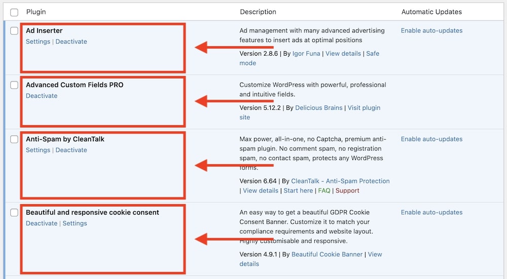 plugin conflicts
