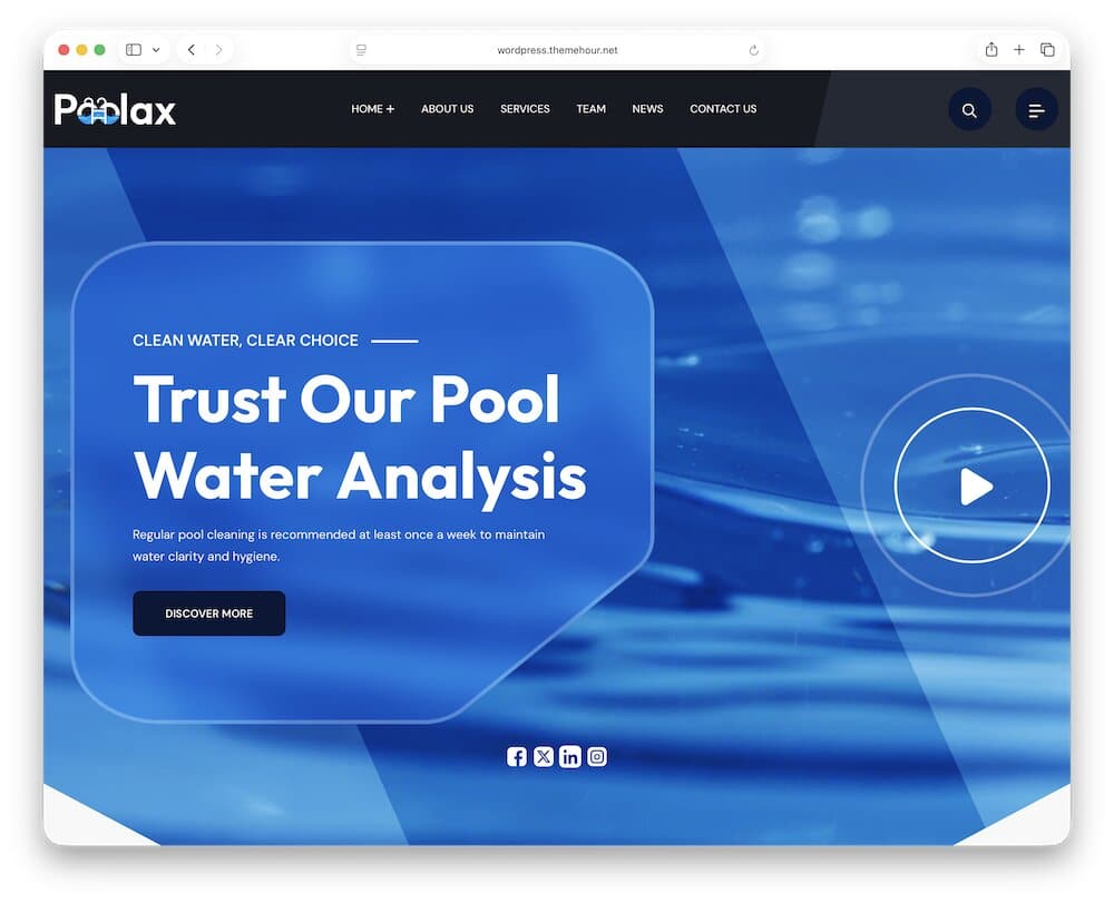 poolax pool cleaning wordpress theme
