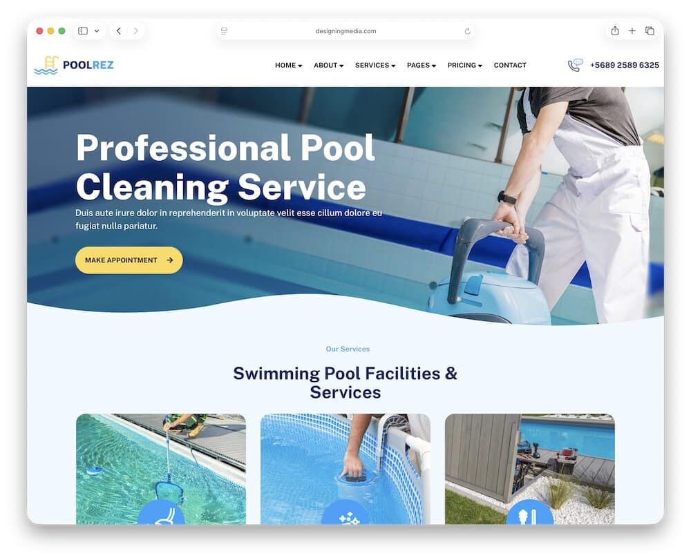 poolrez pool cleaning wordpress theme