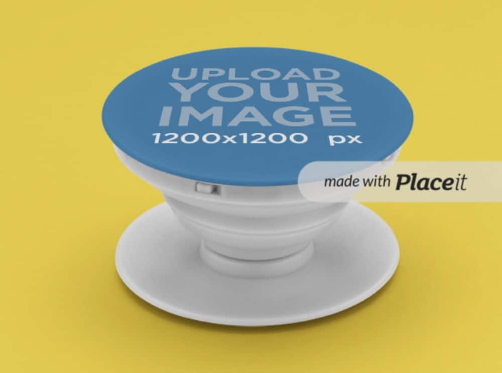 popsocket mockup standing on a flat surface