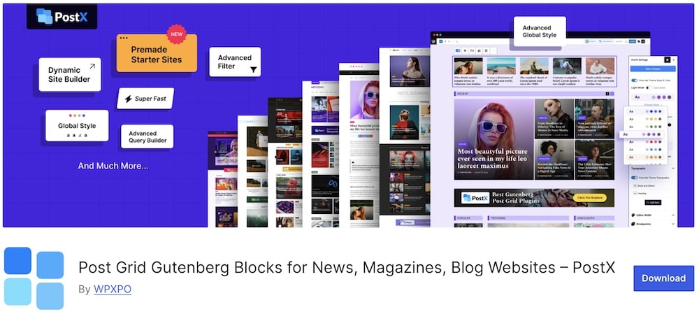 postx free wordpress grid plugin new
