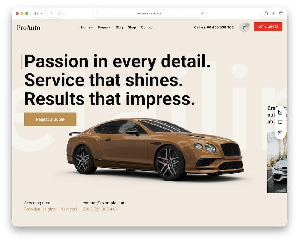 proauto car detailing wordpress theme