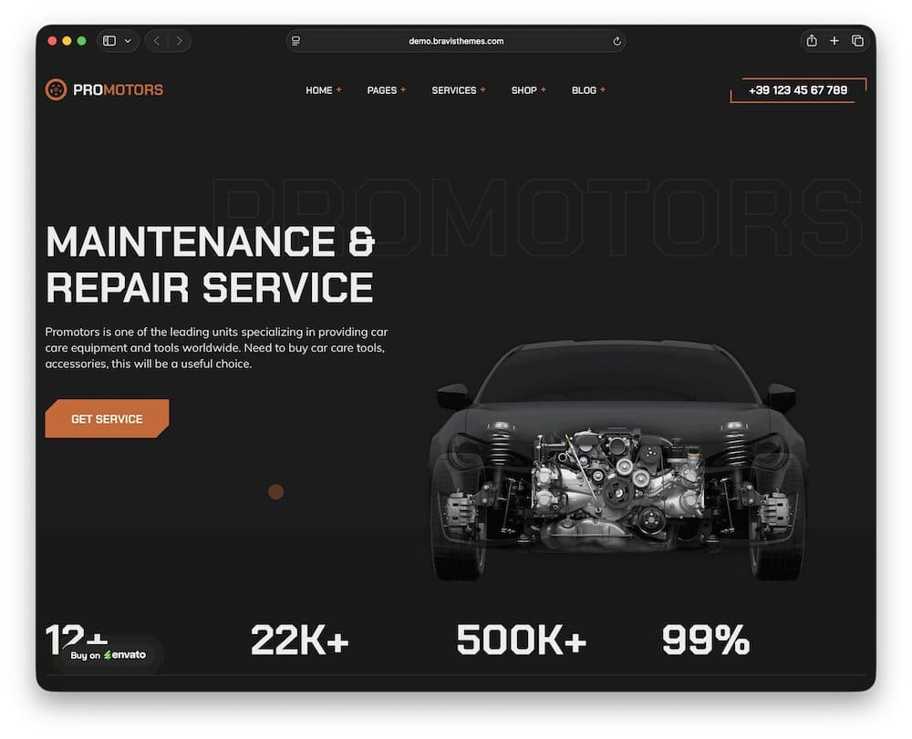 promotors car detailing wordpress theme