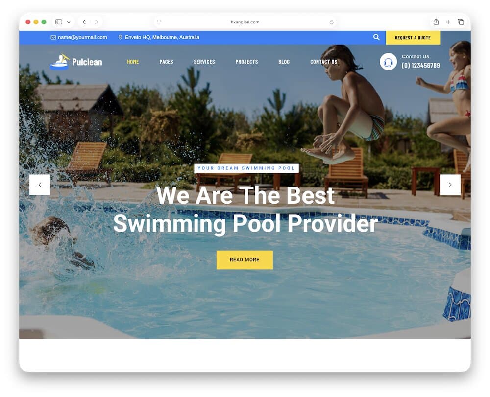 pulclean pool cleaning wordpress theme