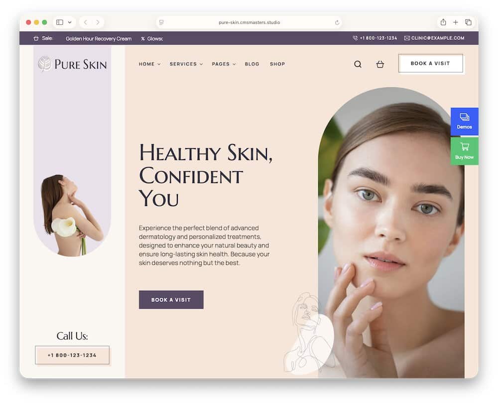 pure skin dermatology wordpress theme