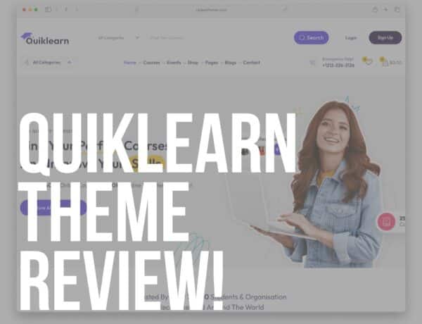 quiklearn wordpress theme review