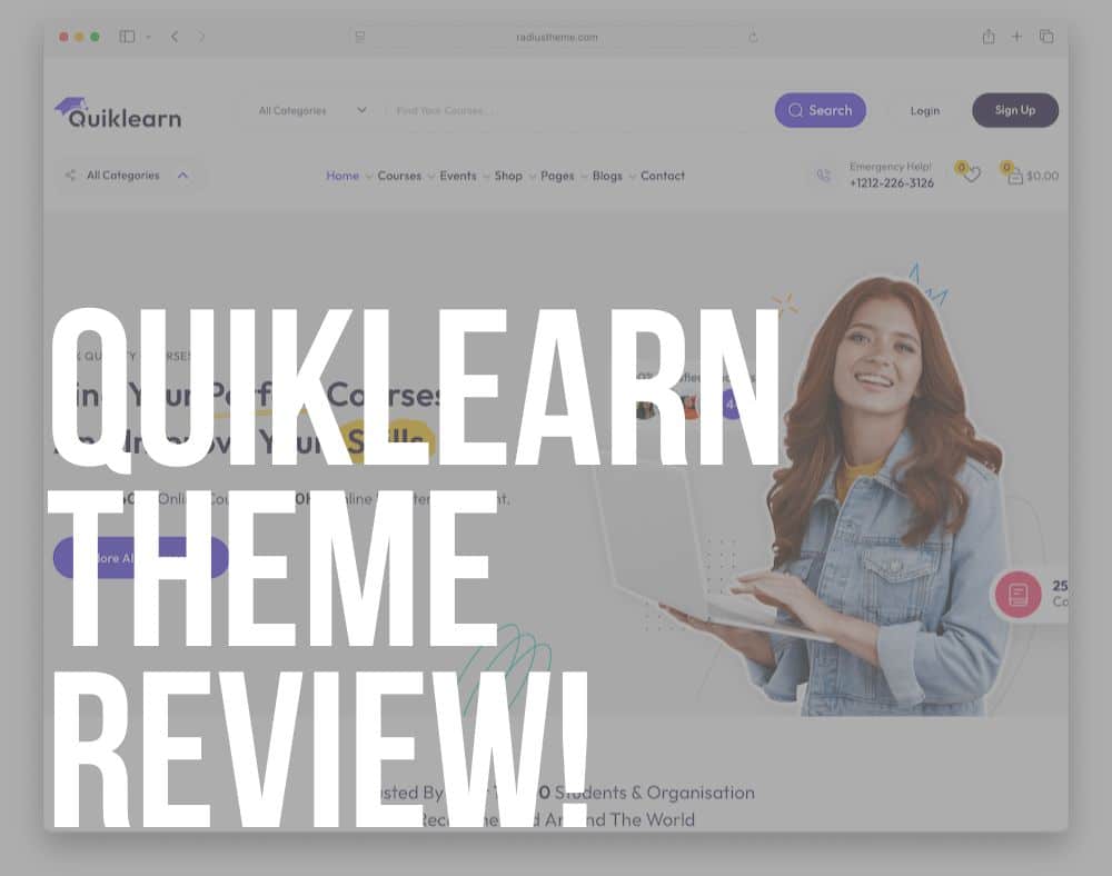 quiklearn wordpress theme review