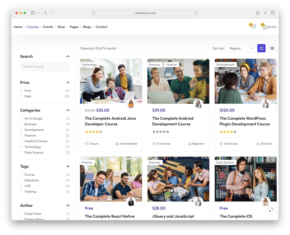 quiklearn wordpress theme learnpress lms integration