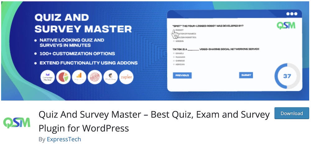 quiz and survey master