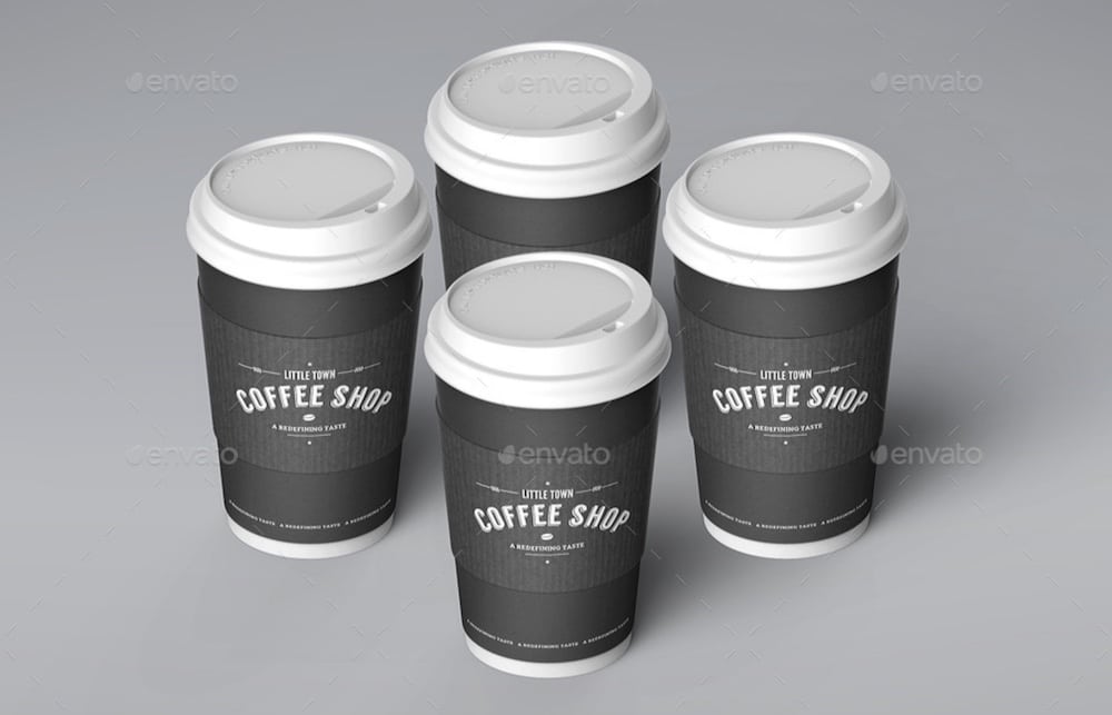 Eco Coffee Cup with Lid PSD Mockup, High Angle View – Original Mockups