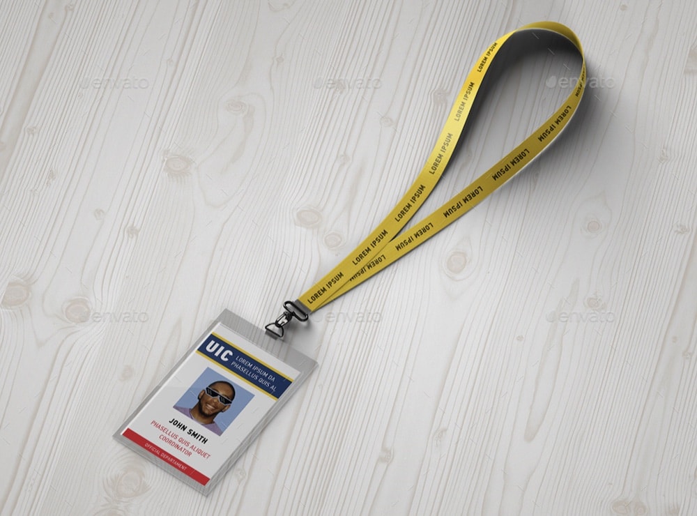 realistic id card lanyard mockup