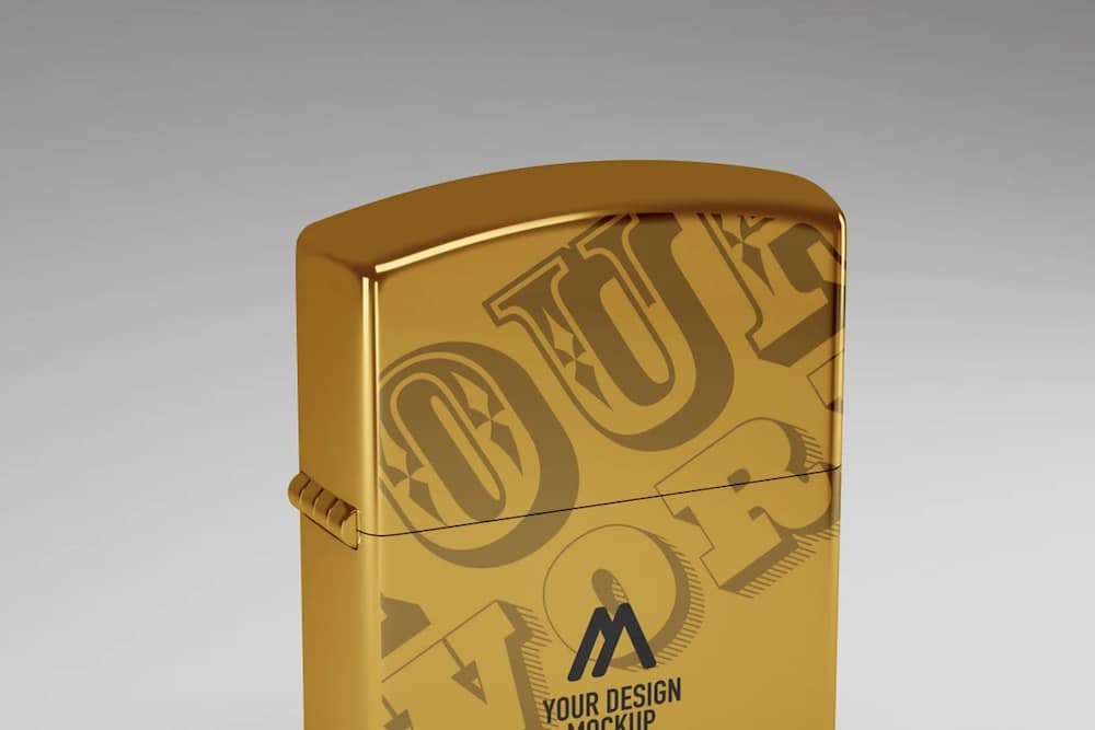 realistic metal lighter mockup