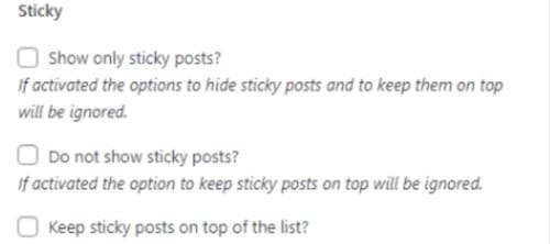 recent posts widget with thumbnails sticky post settings