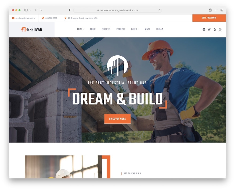 renovar construction wordpress theme