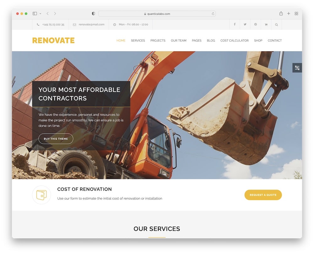 renovate wordpress theme