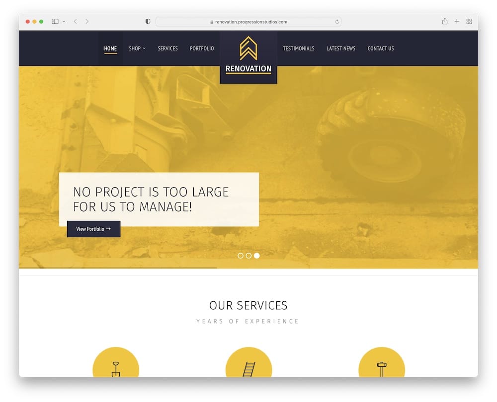 renovation construction company wordpress theme