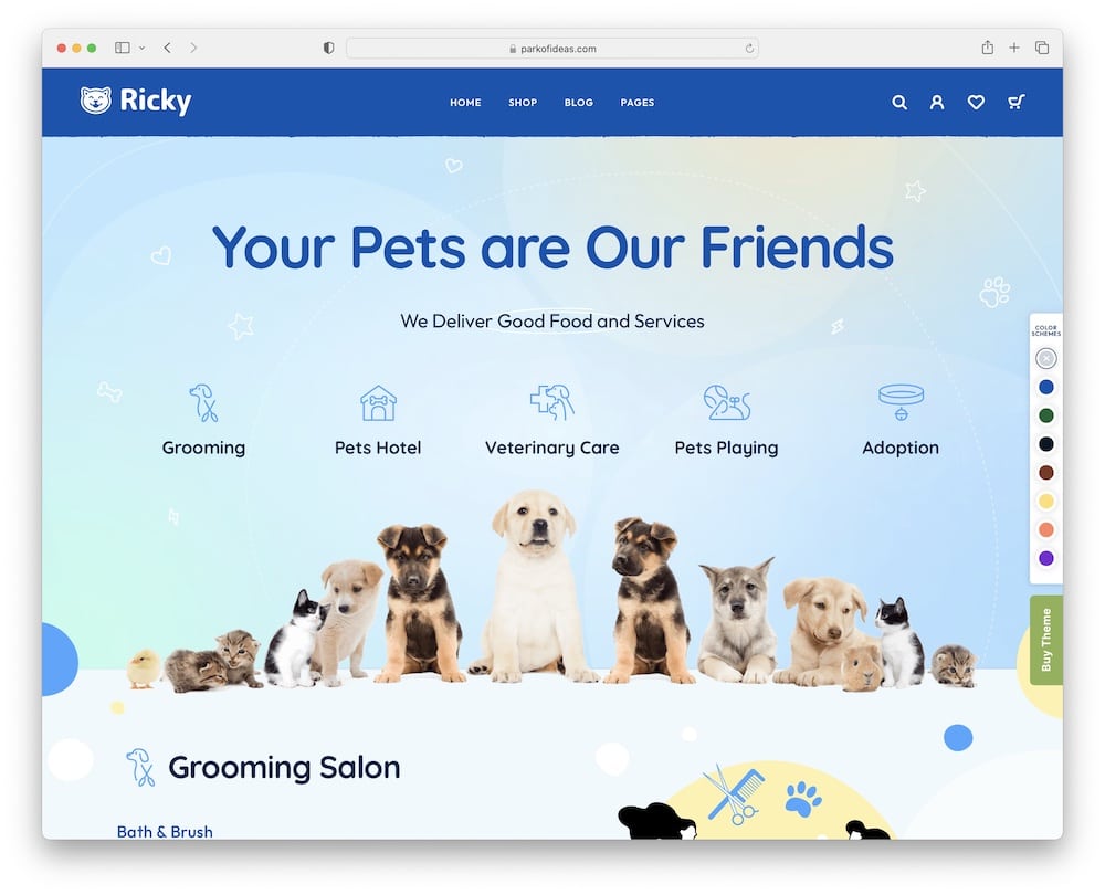 Ricky Pet Grooming Wordpress Theme 