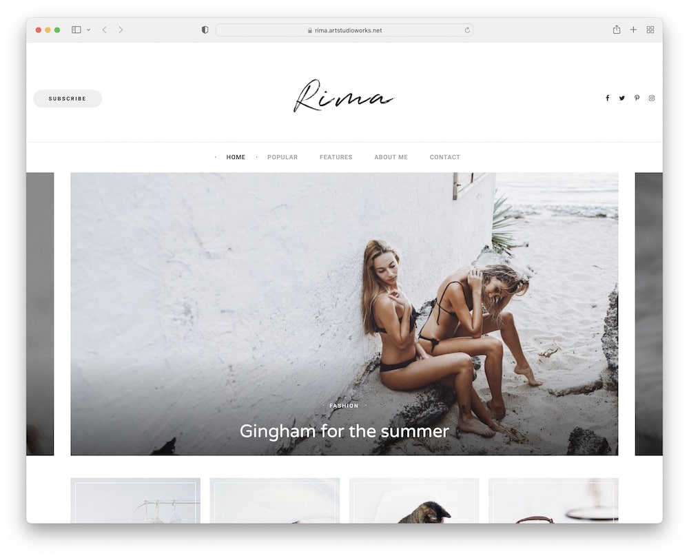 rima personal fashion blog theme