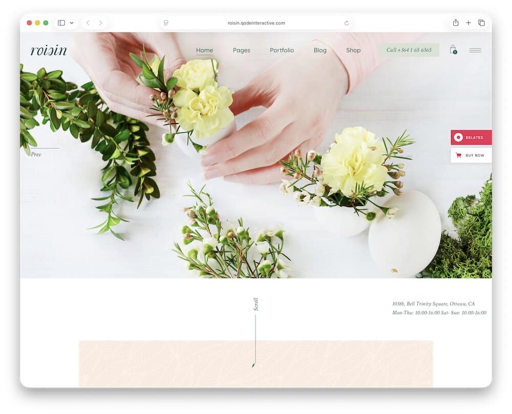 roisin florist wordpress theme