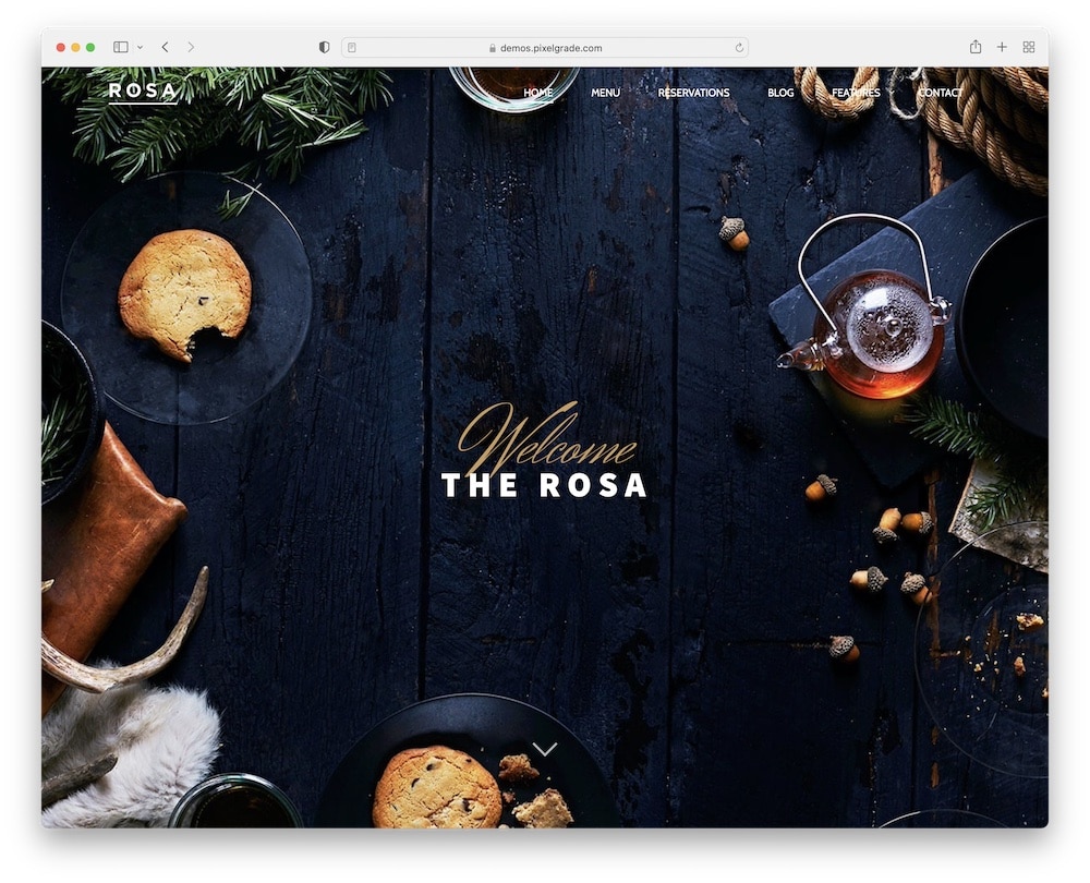 rosa lite free wordpress bakery and food theme