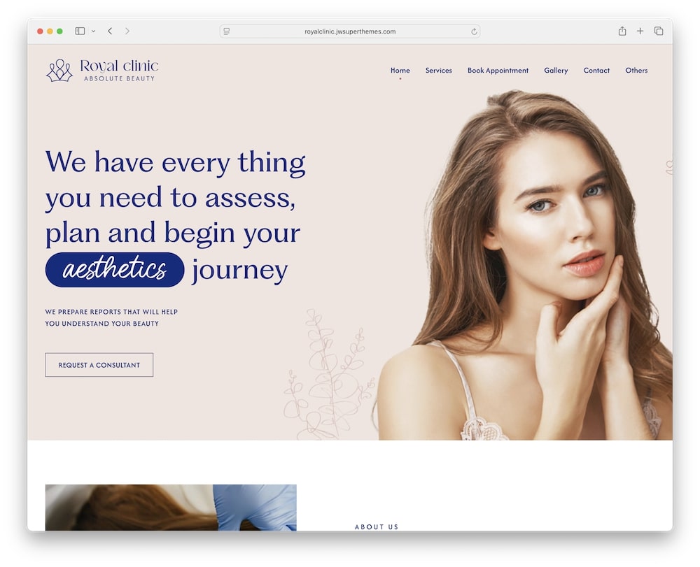 royal clinic wordpress plastic surgery beauty clinic theme