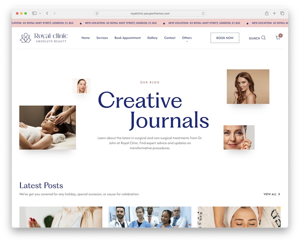 royal clinic wordpress theme beauty blog