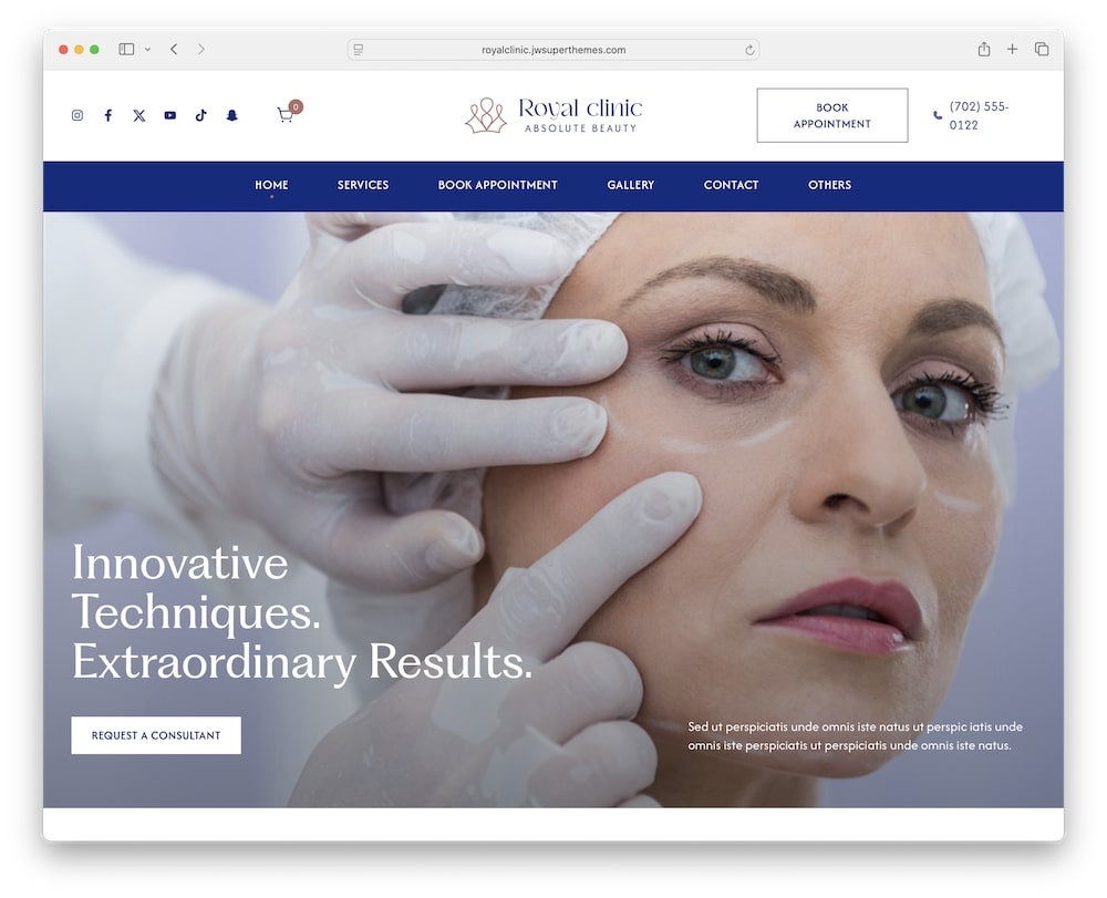 royal clinic wordpress theme test