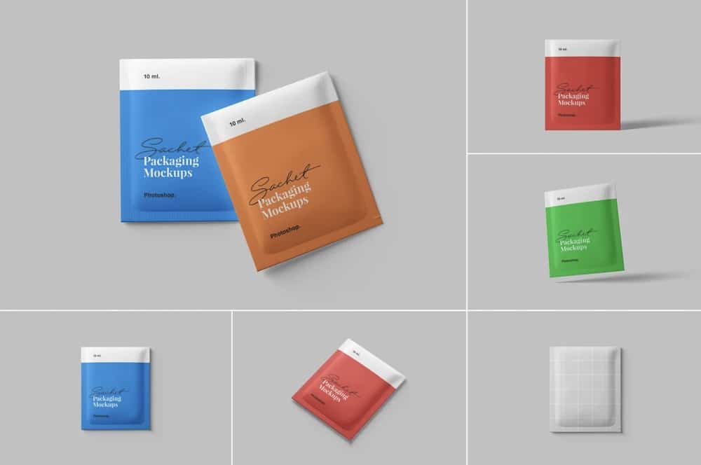 sachet packaging mockups