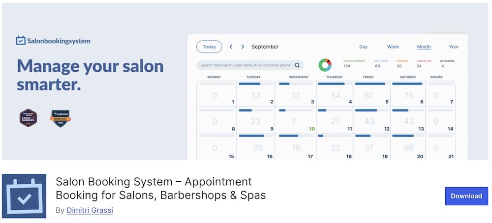 salon booking system free wp plugin update