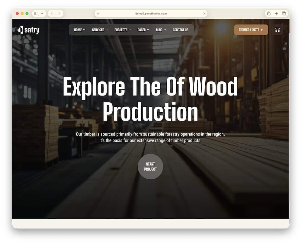 satry forestry wordpress theme